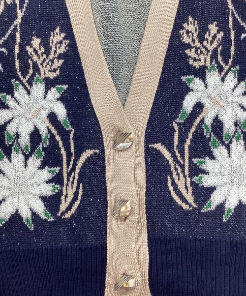 MURRAL（ミューラル）MURRAL (ミューラル) Garden flower knit cardigan ネイビー サイズ:Freeの古着・服飾アイテム