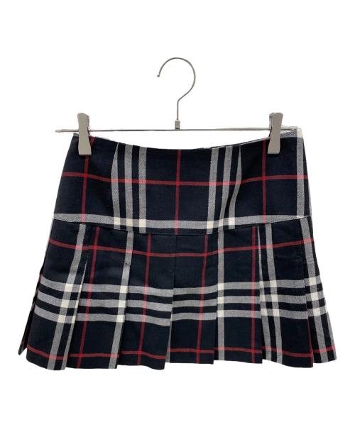 BURBERRY BLUE LABEL（バーバリー ブルー レーベル）BURBERRY BLUE LABEL (バーバリー ブルー レーベル) チェックミニスカート/ノバチェックスカート ブラック サイズ:38の古着・服飾アイテム