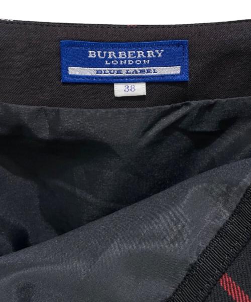 BURBERRY BLUE LABEL（バーバリー ブルー レーベル）BURBERRY BLUE LABEL (バーバリー ブルー レーベル) チェックミニスカート/ノバチェックスカート ブラック サイズ:38の古着・服飾アイテム