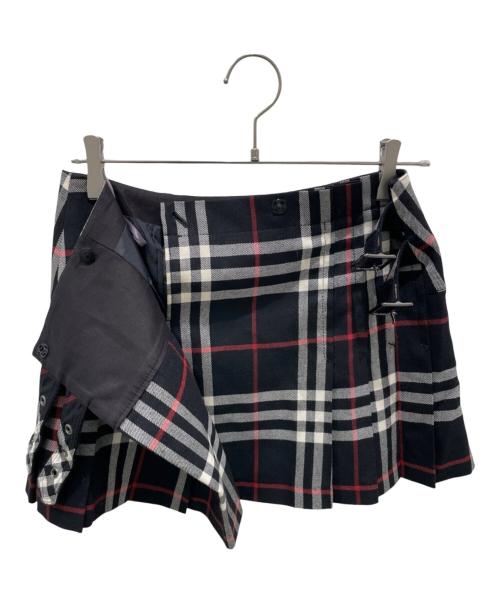 BURBERRY BLUE LABEL（バーバリー ブルー レーベル）BURBERRY BLUE LABEL (バーバリー ブルー レーベル) チェックミニスカート/ノバチェックスカート ブラック サイズ:38の古着・服飾アイテム