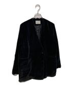 IENAイエナ）の古着「スカラップドベルベットジャケット　25AW」｜ブラック
