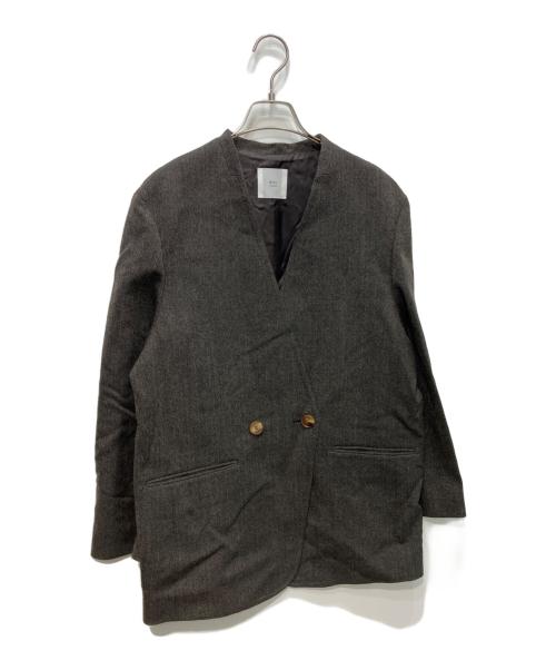 IENA LA BOUCLE（イエナ ラ ブークル）IENA LA BOUCLE (イエナ ラ ブークル) メランジウールカラーレスジャケット　25AW ブラウン サイズ:Freeの古着・服飾アイテム