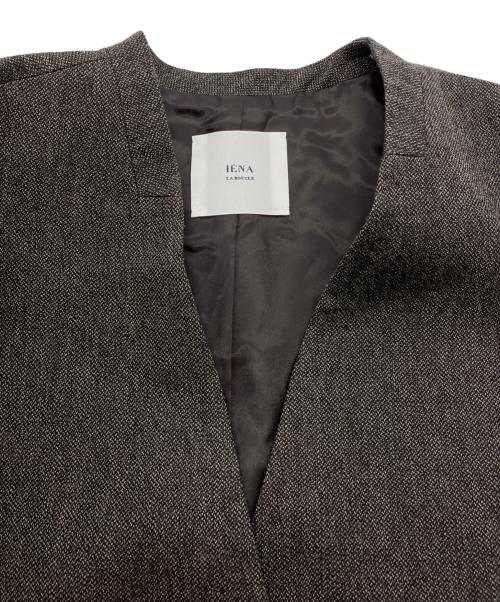 IENA LA BOUCLE（イエナ ラ ブークル）IENA LA BOUCLE (イエナ ラ ブークル) メランジウールカラーレスジャケット　25AW ブラウン サイズ:Freeの古着・服飾アイテム