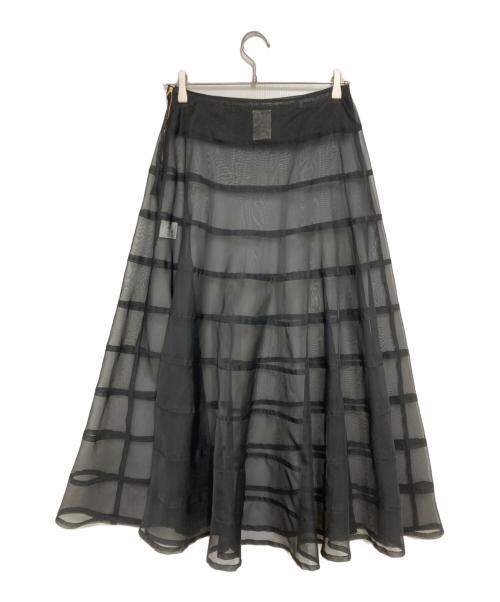 raspail（ラスパイユ）raspail (ラスパイユ) シアーフレアスカート ブラック サイズ:freeの古着・服飾アイテム
