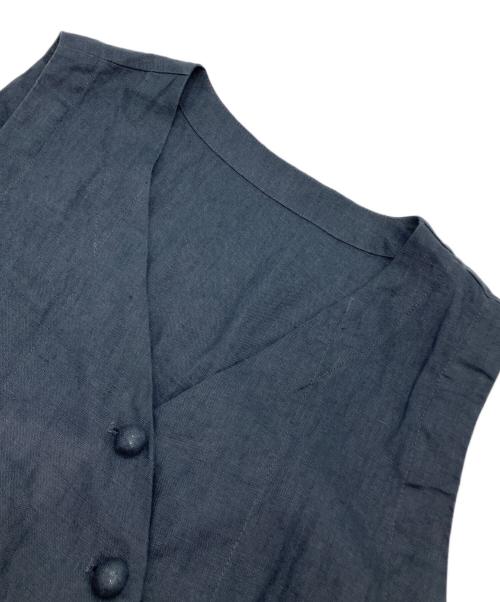 nest Robe（ネストローブ）nest Robe (ネストローブ) リネンボタンルーズベスト ネイビー サイズ:Fの古着・服飾アイテム
