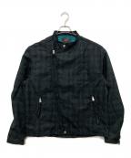 BEAMSビームス）の古着「Riders Jacket Neon Plaid」｜ネイビー