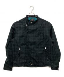 BEAMS（ビームス）の古着「Riders Jacket Neon Plaid」｜ネイビー