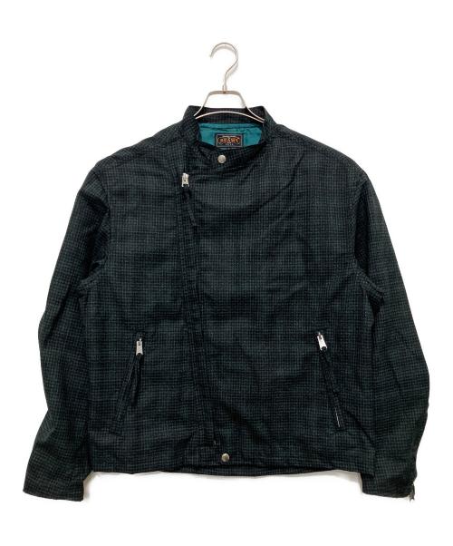 BEAMS（ビームス）BEAMS (ビームス) Riders Jacket Neon Plaid ネイビー サイズ:Lの古着・服飾アイテム