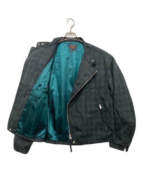 BEAMS（ビームス）BEAMS (ビームス) Riders Jacket Neon Plaid ネイビー サイズ:Lの古着・服飾アイテム