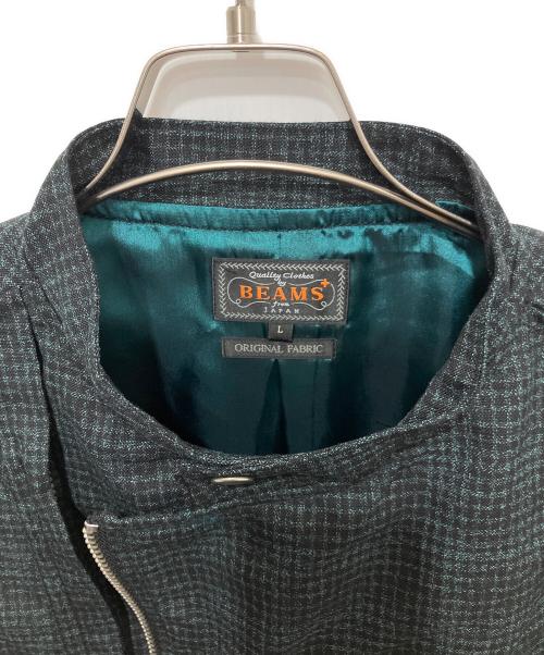 BEAMS（ビームス）BEAMS (ビームス) Riders Jacket Neon Plaid ネイビー サイズ:Lの古着・服飾アイテム