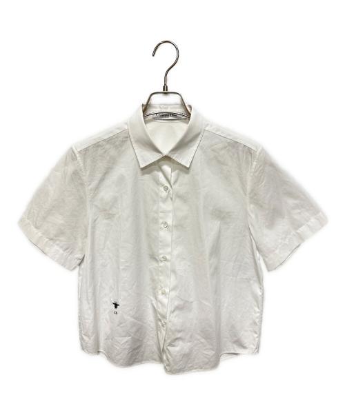 Christian Dior（クリスチャン ディオール）Christian Dior (クリスチャン ディオール) Beeロゴ刺繍シャツ 111B61A3356 ホワイト サイズ:38の古着・服飾アイテム