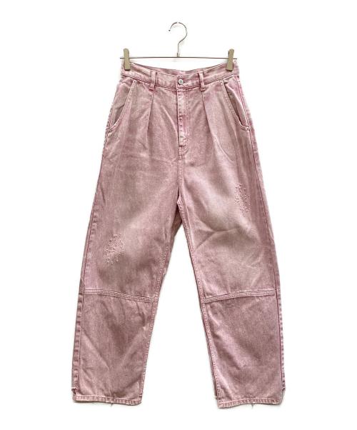 YENN（イエン）yenn (イエン) ハイライズタックワイドパンツ ピンク サイズ:40の古着・服飾アイテム