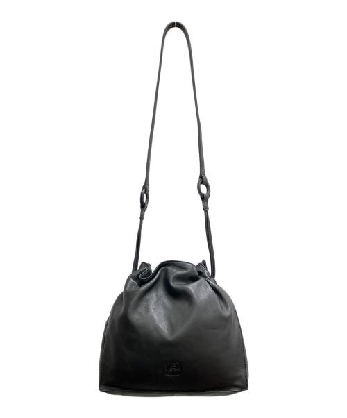 LOEWE（ロエベ）LOEWE (ロエベ) ナッパレザー巾着ショルダーバッグ ブラックの古着・服飾アイテム