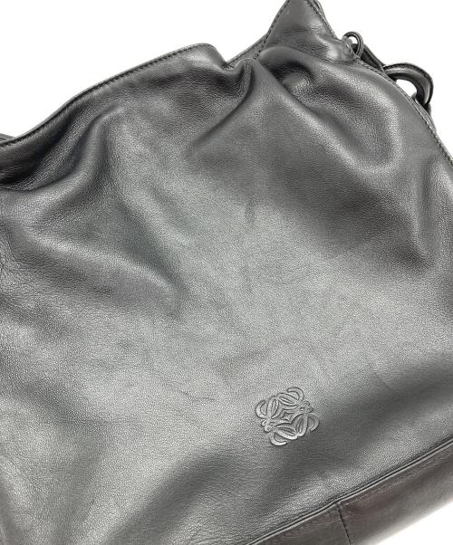 LOEWE（ロエベ）LOEWE (ロエベ) ナッパレザー巾着ショルダーバッグ ブラックの古着・服飾アイテム