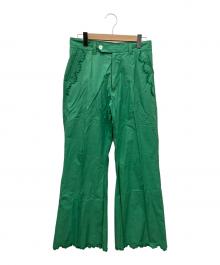 masu（エムエーエスユー）の古着「SCALLOP FLARE PANTS」｜グリーン