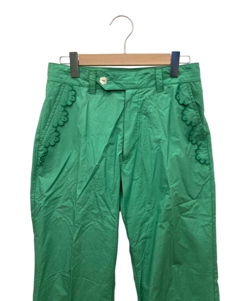 masu（エムエーエスユー）masu (エムエーエスユー) SCALLOP FLARE PANTS グリーン サイズ:46の古着・服飾アイテム