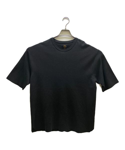BATONER（バトナ―）BATONER (バトナ―) 32G SMOOTH KNIT CREW NECK T-SHIRT ブラック サイズ:4の古着・服飾アイテム