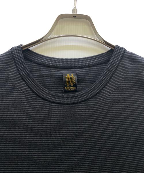 BATONER（バトナ―）BATONER (バトナ―) 32G SMOOTH KNIT CREW NECK T-SHIRT ブラック サイズ:4の古着・服飾アイテム