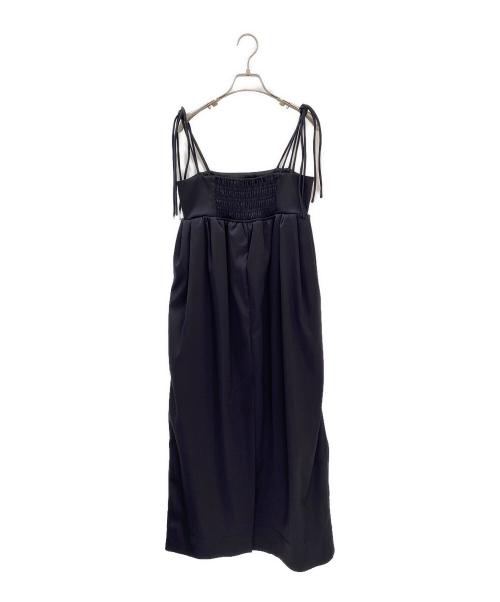 GANNI（ガニー）GANNI (ガニー) Double Satin String Long Dress ブラック サイズ:36の古着・服飾アイテム