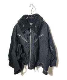 beautiful people×ALPHA（ビューティフルピープル×アルファ）の古着「double-end c/n mods coat/リバーシブルジャケット」｜ブラック×グレー