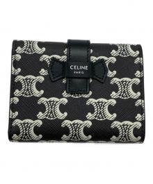 CELINE（セリーヌ）の古着「トリオンフキャンバス3つ折り財布」｜ブラック