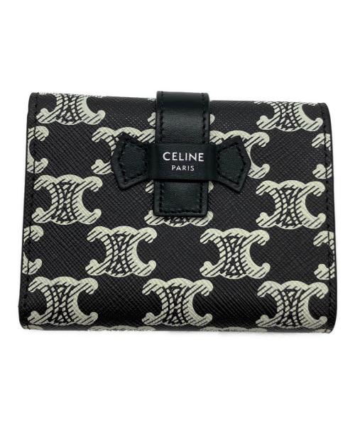 CELINE（セリーヌ）CELINE (セリーヌ) トリオンフキャンバス3つ折り財布 ブラックの古着・服飾アイテム