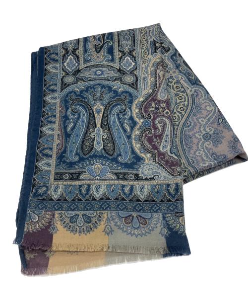 ETRO（エトロ）ETRO (エトロ) ウールシルクストール ネイビーの古着・服飾アイテム