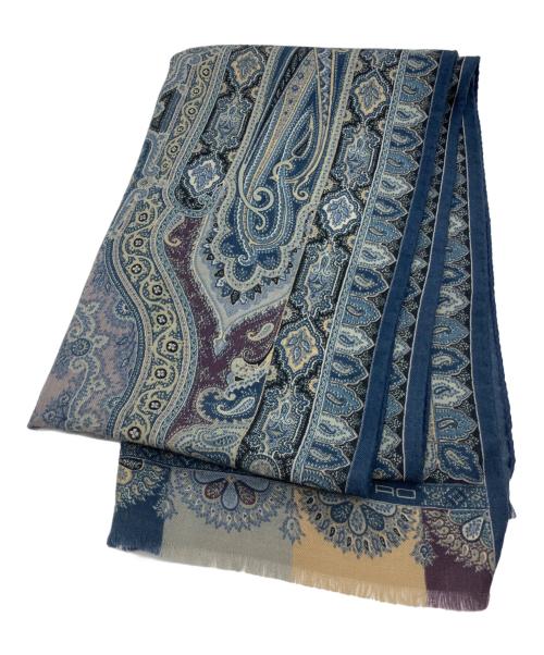 ETRO（エトロ）ETRO (エトロ) ウールシルクストール ネイビーの古着・服飾アイテム