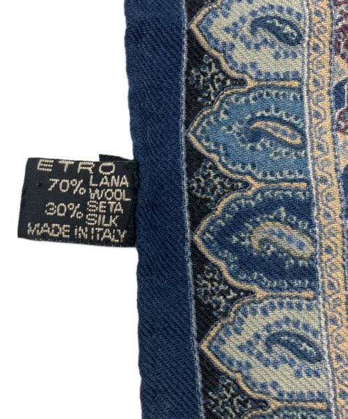 ETRO（エトロ）ETRO (エトロ) ウールシルクストール ネイビーの古着・服飾アイテム