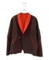 ISSEY MIYAKE（イッセイミヤケ）の古着「スウェード調カーブ切替リバーシブルショートコート」｜ブラウン×レッド