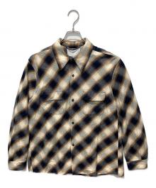 SUGARHILL（シュガーヒル）の古着「長袖オープンカラーシャツ」｜ブラウン×ネイビー