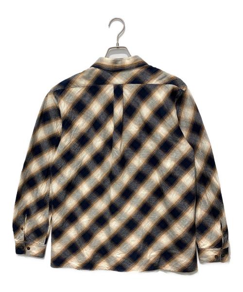 SUGARHILL（シュガーヒル）SUGARHILL (シュガーヒル) 長袖オープンカラーシャツ ブラウン×ネイビー サイズ:２の古着・服飾アイテム