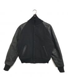 TM ATHLETICS 44（ティーエムアスレチックス４４）の古着「袖レザースタジャン」｜ブラック