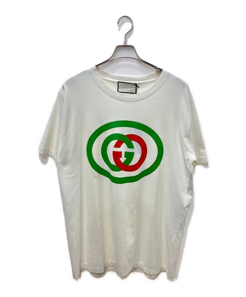 GUCCI（グッチ）GUCCI (グッチ) インターロッキングG プリントTシャツ ホワイト サイズ:Mの古着・服飾アイテム