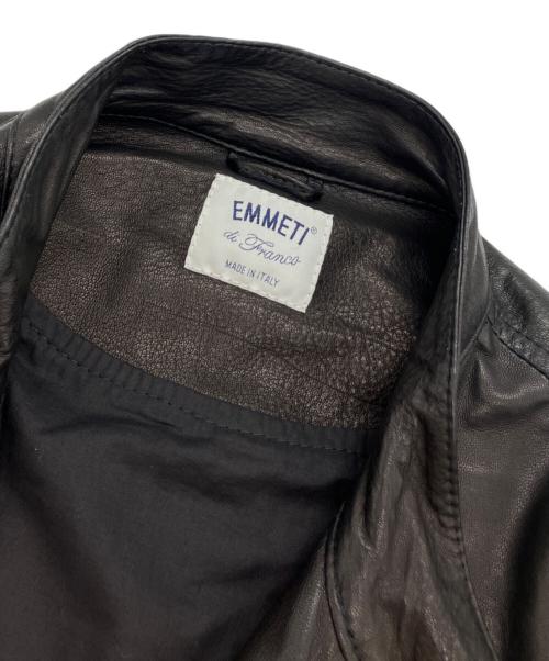 EMMETI（エンメティ）EMMETI (エンメティ) レザーライダースジャケット ブラック サイズ:SIZE50の古着・服飾アイテム