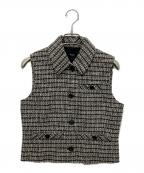 theoryセオリー）の古着「STRIPE TWEED VEST」｜ブラック×ベージュ