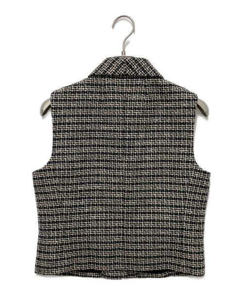 theory（セオリー）theory (セオリー) STRIPE TWEED VEST ブラック×ベージュ サイズ:2の古着・服飾アイテム