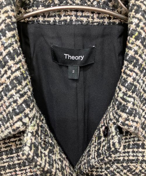 theory（セオリー）theory (セオリー) STRIPE TWEED VEST ブラック×ベージュ サイズ:2の古着・服飾アイテム