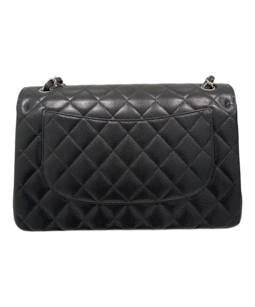 CHANEL（シャネル）CHANEL (シャネル) マトラッセ30 クラシック ラージ Wフラップ ショルダーバッグ/Classic Large Double Flap Shoulder Bag Matelassé 30 ブラック/シルバー金具 サイズ:30の古着・服飾アイテム