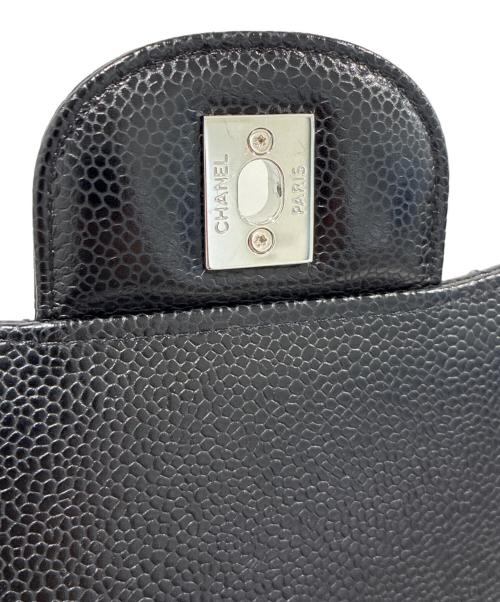 CHANEL（シャネル）CHANEL (シャネル) マトラッセ30 クラシック ラージ Wフラップ ショルダーバッグ/Classic Large Double Flap Shoulder Bag Matelassé 30 ブラック/シルバー金具 サイズ:30の古着・服飾アイテム
