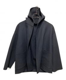 GALERIE VIE（ギャルリーヴィー）の古着「ウールダブルフェイス フーデッドショートコート」｜ネイビー