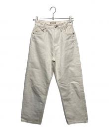 YANUK（ヤヌーク）の古着「"COLLEEN"ワイドテーパードパンツ/デニムパンツ」｜アイボリー