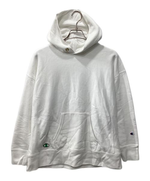 Champion REVERSE WEAVE（チャンピオン リバース ウィーブ）Champion REVERSE WEAVE (チャンピオン リバース ウィーブ) プルオーバーパーカー ホワイト サイズ:Lの古着・服飾アイテム