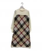 BLUE LABEL CRESTBRIDGEブルーレーベルクレストブリッジ）の古着「ニットワンピース」｜ベージュ