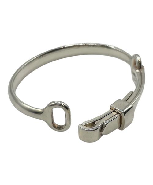 HERMES（エルメス）HERMES (エルメス) MORS DE BRIDE ベルトモチーフバングル シルバー サイズ:15.5cmの古着・服飾アイテム
