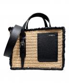 Valextraヴァレクストラ）の古着「バケットバッグ マイクロ ラフィア」｜ナチュラル×ブラック