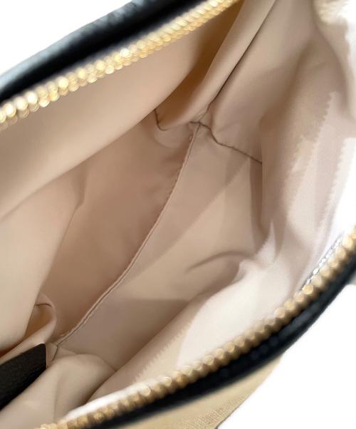 Valextra（ヴァレクストラ）Valextra (ヴァレクストラ) バケットバッグ マイクロ ラフィア ナチュラル×ブラックの古着・服飾アイテム