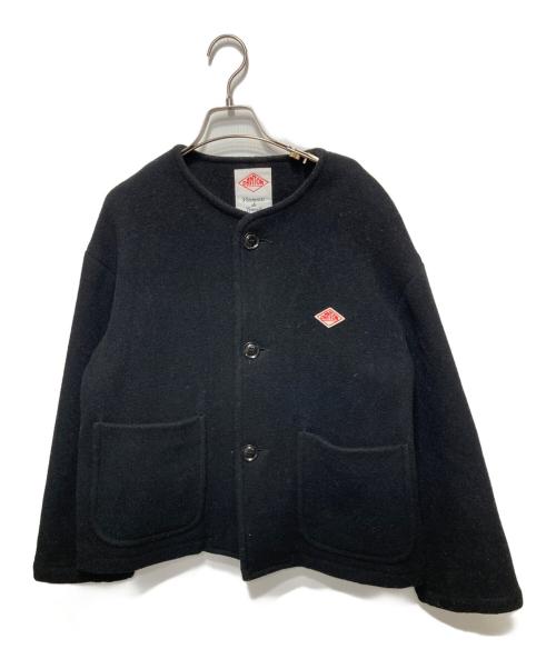 DANTON（ダントン）DANTON (ダントン) ライトパイル ウールモッサ カラーレス ジャケット/COLLARLESS JACKET ブラック サイズ:38の古着・服飾アイテム