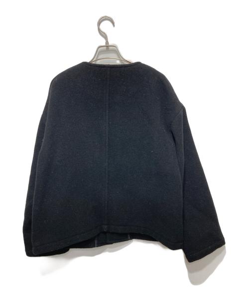 DANTON（ダントン）DANTON (ダントン) ライトパイル ウールモッサ カラーレス ジャケット/COLLARLESS JACKET ブラック サイズ:38の古着・服飾アイテム