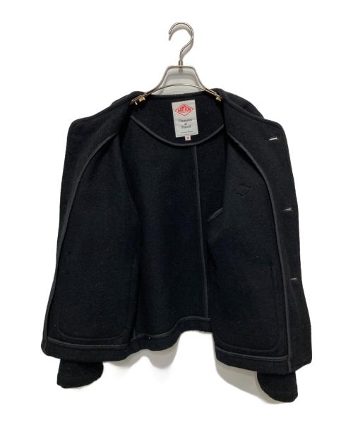 DANTON（ダントン）DANTON (ダントン) ライトパイル ウールモッサ カラーレス ジャケット/COLLARLESS JACKET ブラック サイズ:38の古着・服飾アイテム